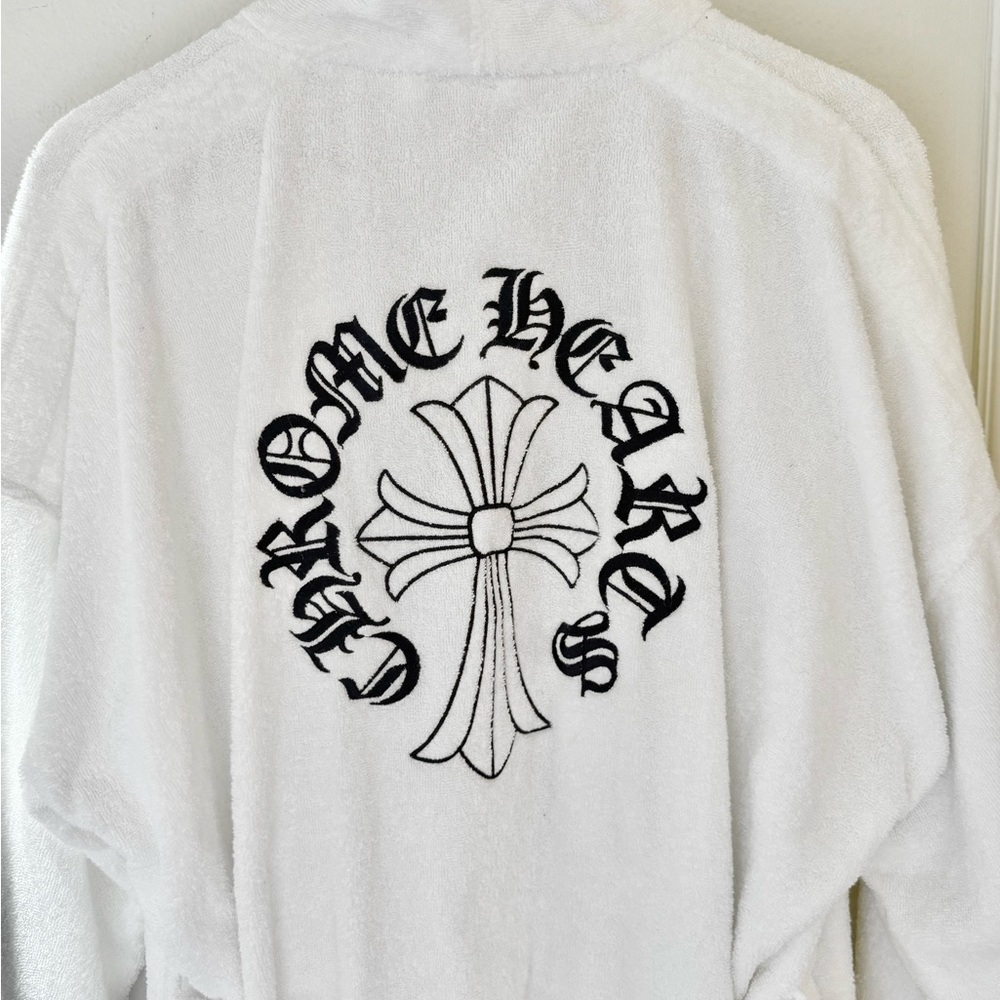 Chrome Hearts White Robe with Embroidery